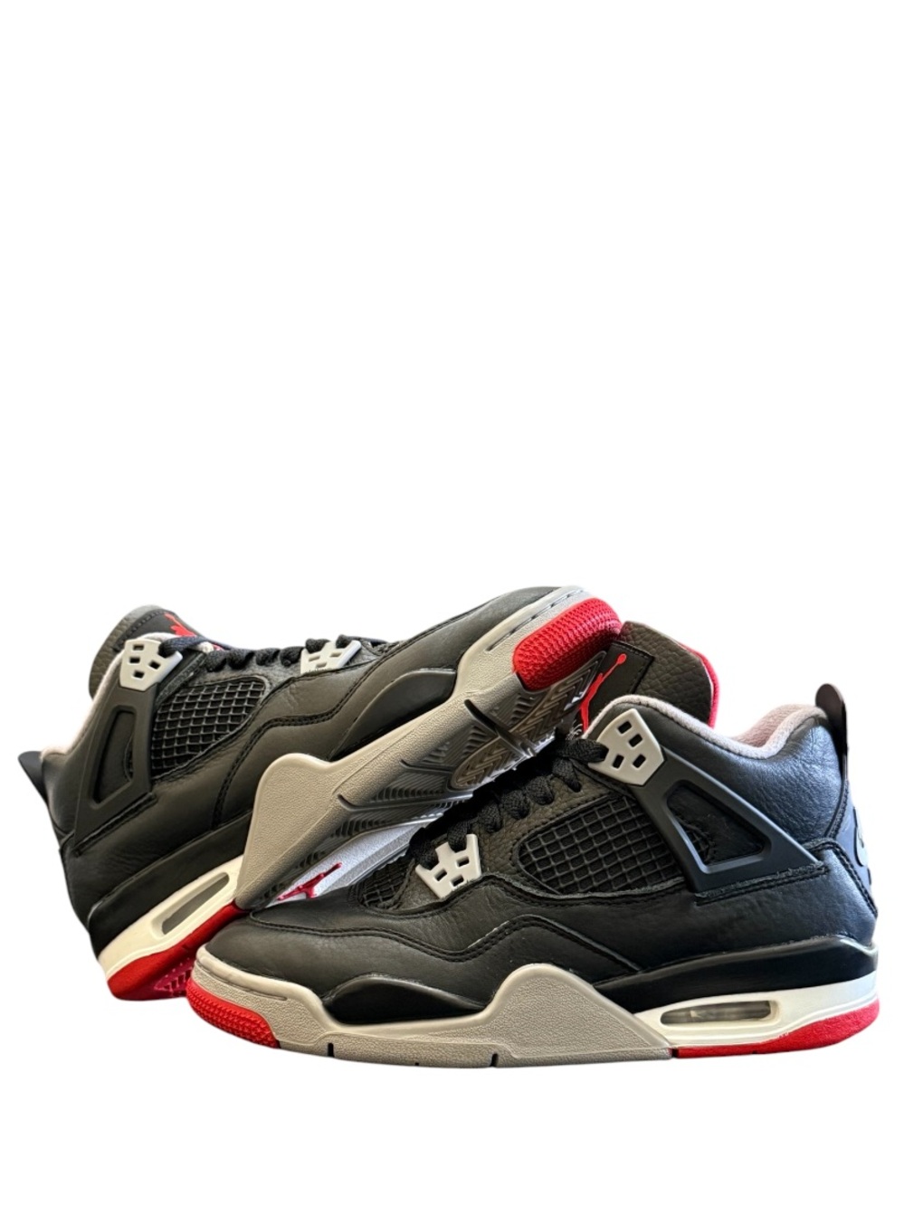 JORDAN 4 - BLACK RED GREY WHITE LEATHER SNEAKERS “BRED REIMAGINED”